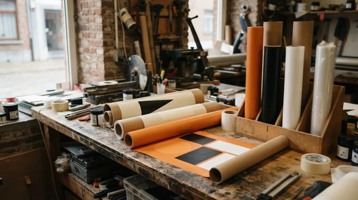 Rollen folie in verschillende kleuren