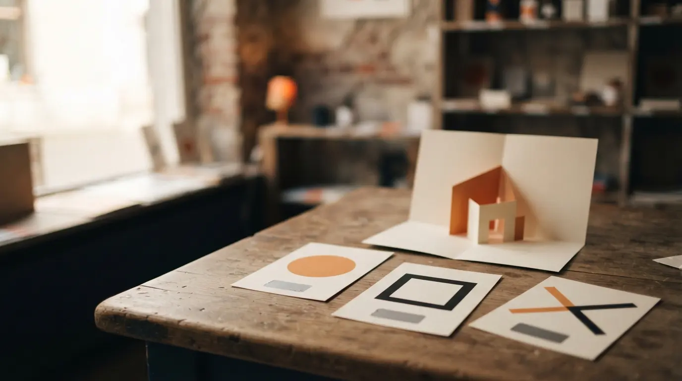 Cartes à gratter et une carte pop-up qui se déplie