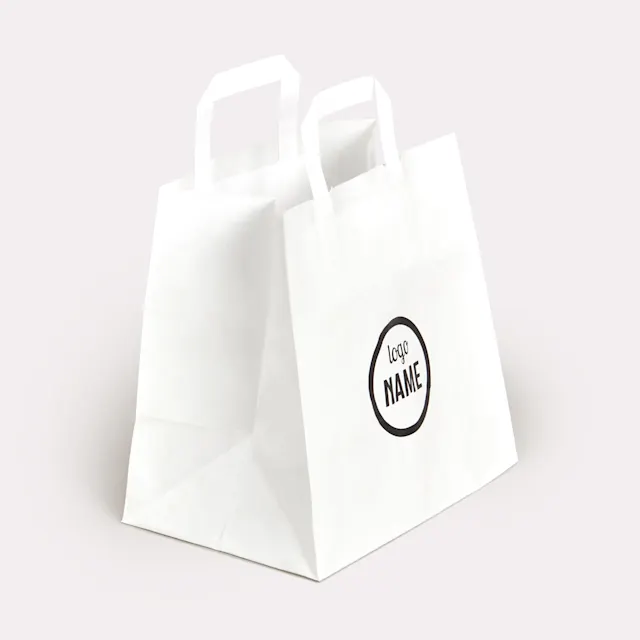 Papieren take-away tassen met platte lus, foto 9