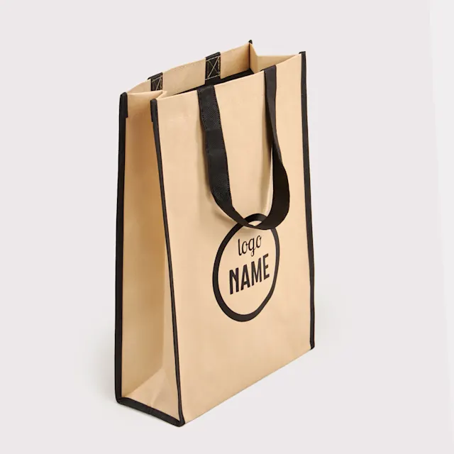 Non-woven shoppers met bruin kraft, foto 7