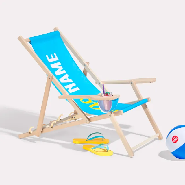 Chaises de plage avec porte-gobelet