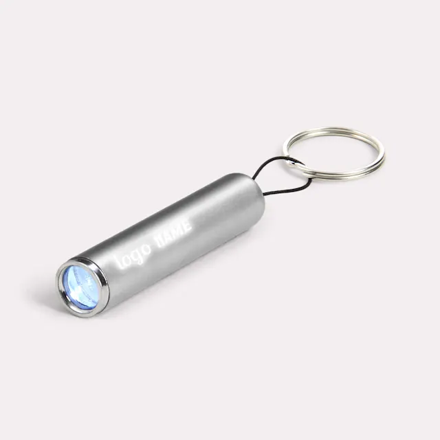 Petite lampe de poche avec cordon et anneaux porte-clés