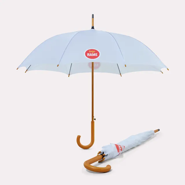 Parapluies Falconetti Compact Automatique crochet et poignée en bois 102 cm, photo 2