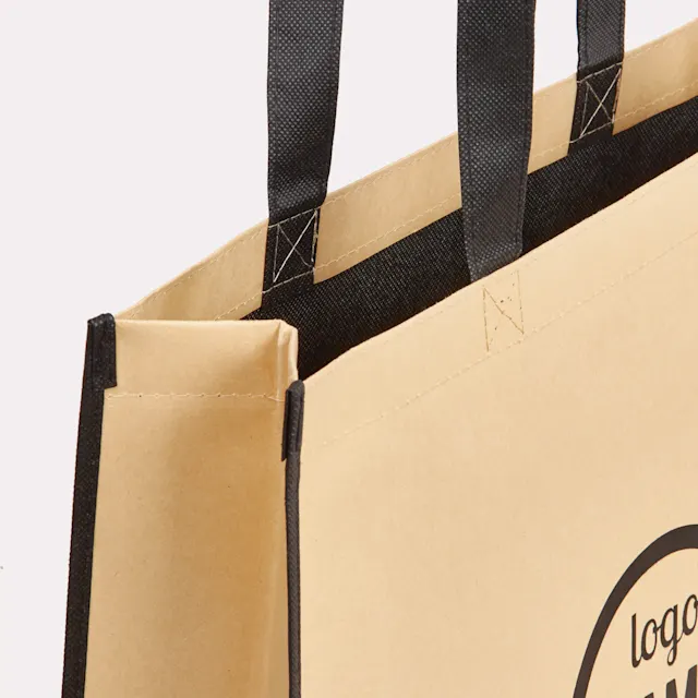 Sacs shopping non tissé avec kraft brun, photo 4