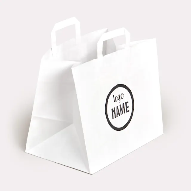 Sacs en papier take-away avec anse plate, photo 8