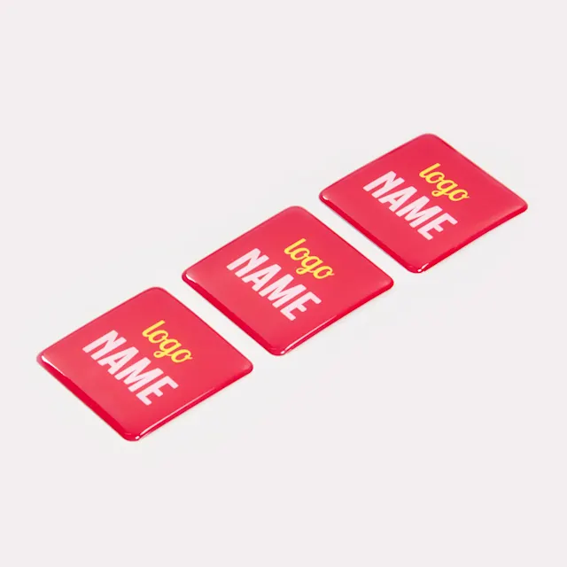 Autocollants doming, Type de forme : Rectangulaire à coins arrondis (rayon 1,5 mm)