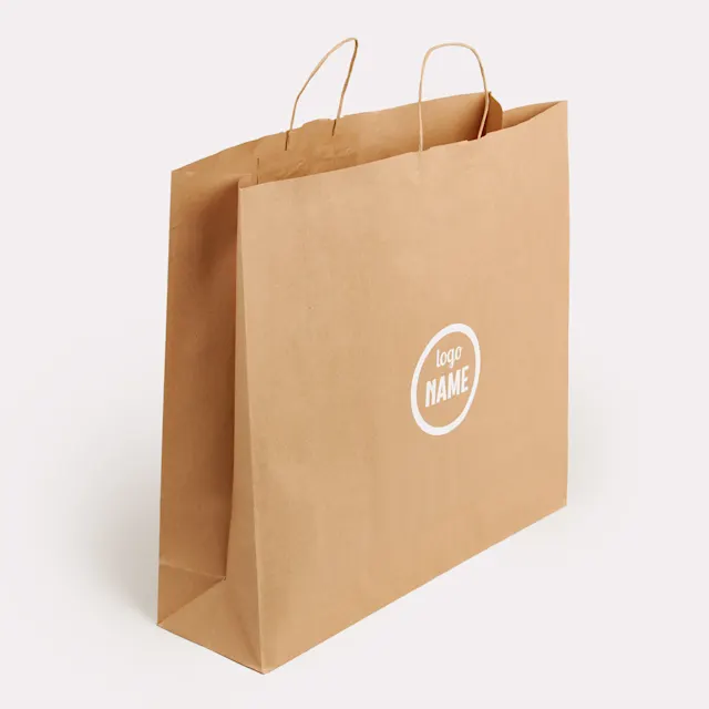 Sacs en papier avec cordon torsadé - sérigraphie, photo 3