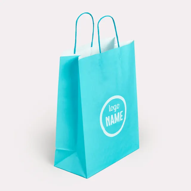 Sacs en papier avec cordon torsadé - sérigraphie, photo 12
