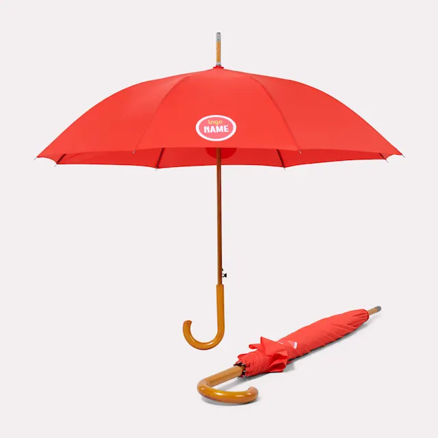 Parapluies Falcone Compact automatique anti-vent crochet en bois 102 cm