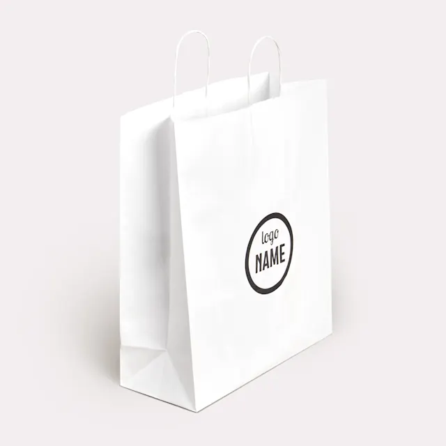 Sacs en papier avec cordon torsadé - sérigraphie, photo 9