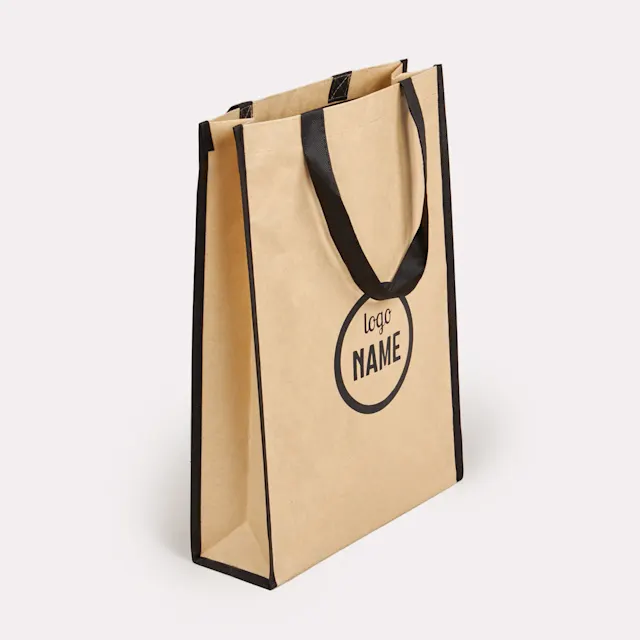 Sacs shopping non tissé avec kraft brun, photo 2