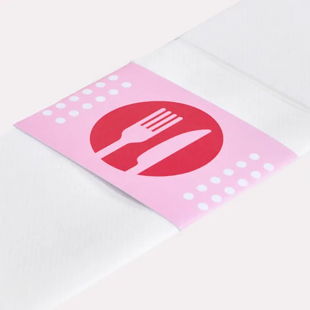 Serviettes airlaid pour couverts avec bandeau, photo 2