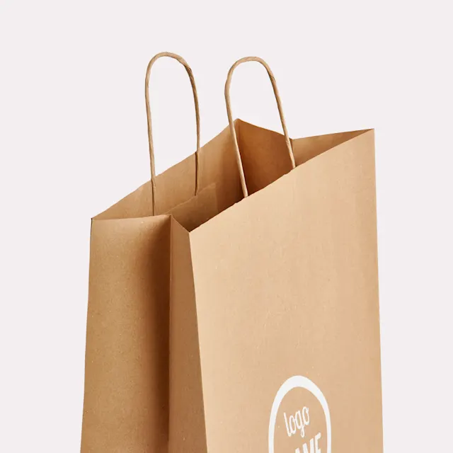 Sacs en papier avec cordon torsadé - sérigraphie, photo 4