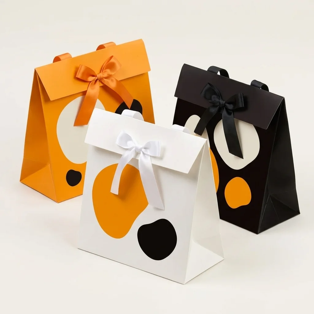 Papieren cadeautasjes met strik
